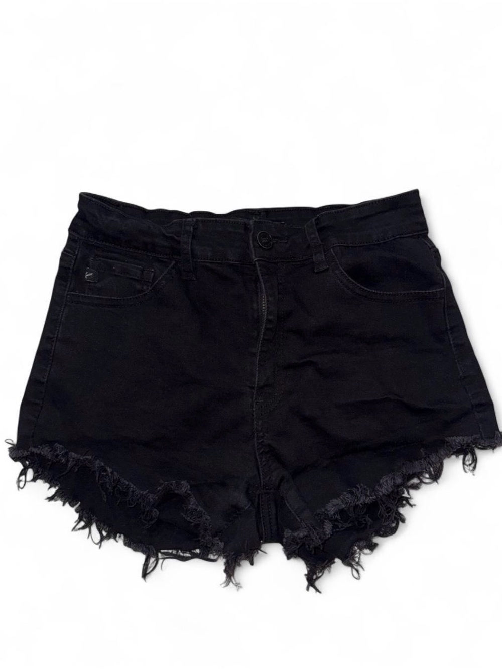 KanCan Black Frayed Denim Shorts